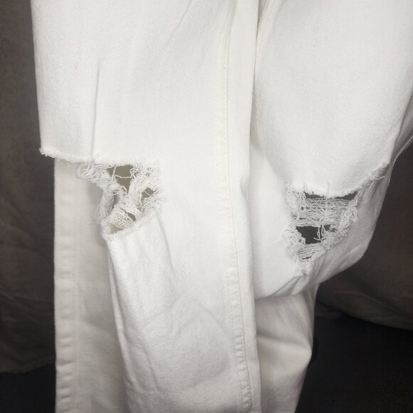 Hollister White High-Rise Vintage Denim Overalls Size XS Distressed Y2K Street - Picture 4 of 13